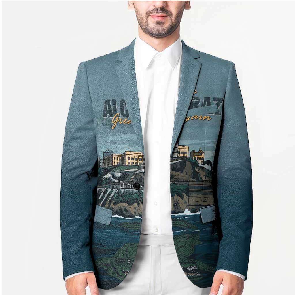 Make Alcatraz Great Again Blazer Vintage Retro - Wonder Print Shop
