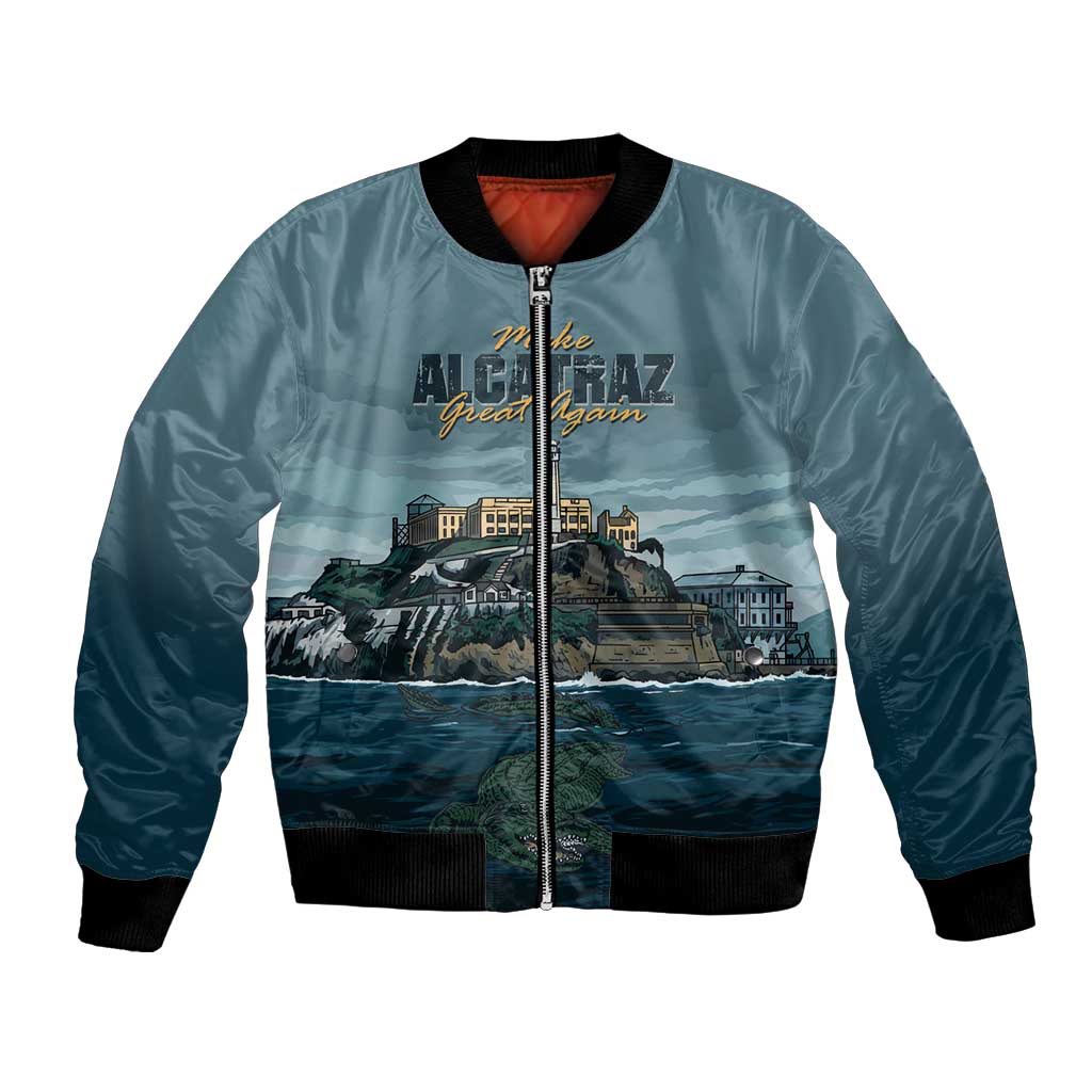 Make Alcatraz Great Again Bomber Jacket Vintage Retro - Wonder Print Shop