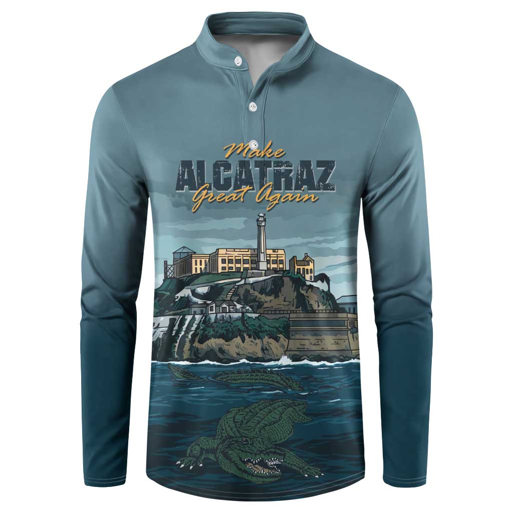 Make Alcatraz Great Again Button Sweatshirt Vintage Retro - Wonder Print Shop