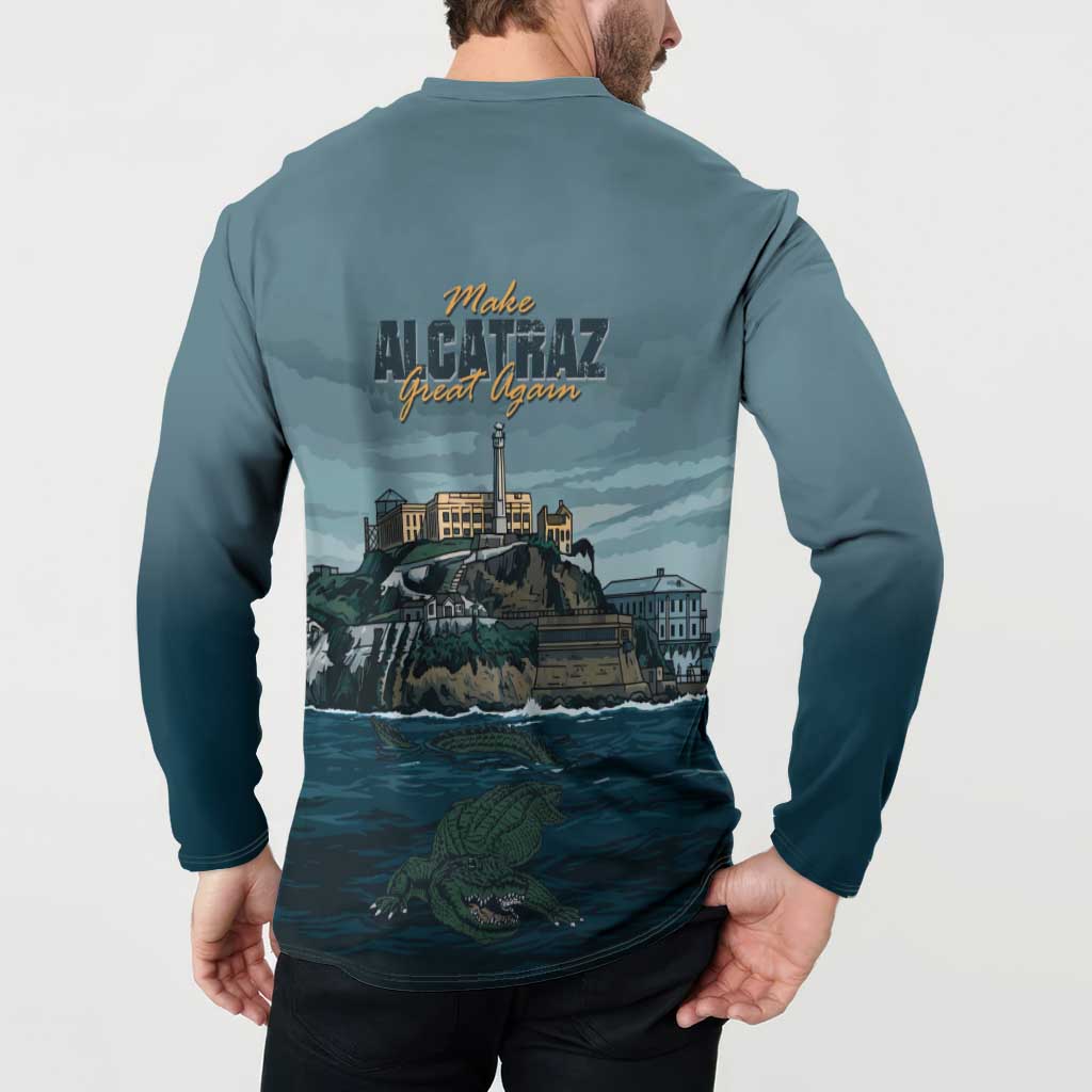 Make Alcatraz Great Again Button Sweatshirt Vintage Retro - Wonder Print Shop
