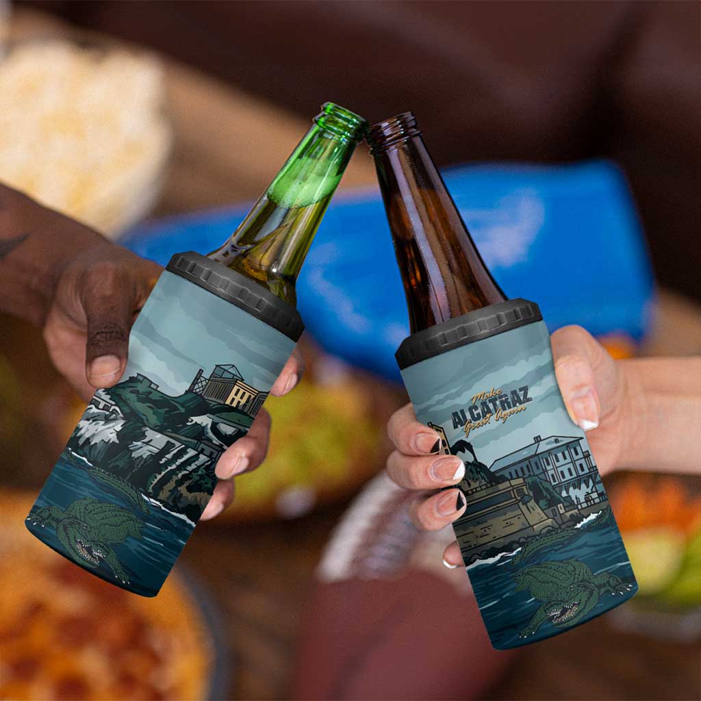 Make Alcatraz Great Again 4 in 1 Can Cooler Tumbler Vintage Retro - Wonder Print Shop