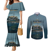 Make Alcatraz Great Again Couples Matching Mermaid Dress and Long Sleeve Button Shirt Vintage Retro - Wonder Print Shop