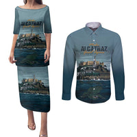 Make Alcatraz Great Again Couples Matching Puletasi and Long Sleeve Button Shirt Vintage Retro - Wonder Print Shop