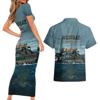 Make Alcatraz Great Again Couples Matching Short Sleeve Bodycon Dress and Hawaiian Shirt Vintage Retro - Wonder Print Shop