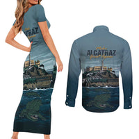 Make Alcatraz Great Again Couples Matching Short Sleeve Bodycon Dress and Long Sleeve Button Shirt Vintage Retro - Wonder Print Shop