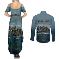 Make Alcatraz Great Again Couples Matching Summer Maxi Dress and Long Sleeve Button Shirt Vintage Retro - Wonder Print Shop