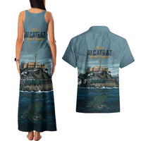 Make Alcatraz Great Again Couples Matching Tank Maxi Dress and Hawaiian Shirt Vintage Retro - Wonder Print Shop