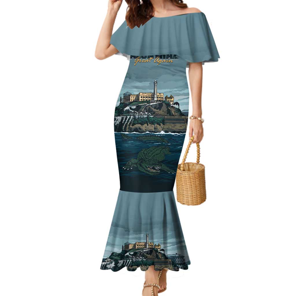 Make Alcatraz Great Again Family Matching Mermaid Dress and Hawaiian Shirt Vintage Retro - Wonder Print Shop