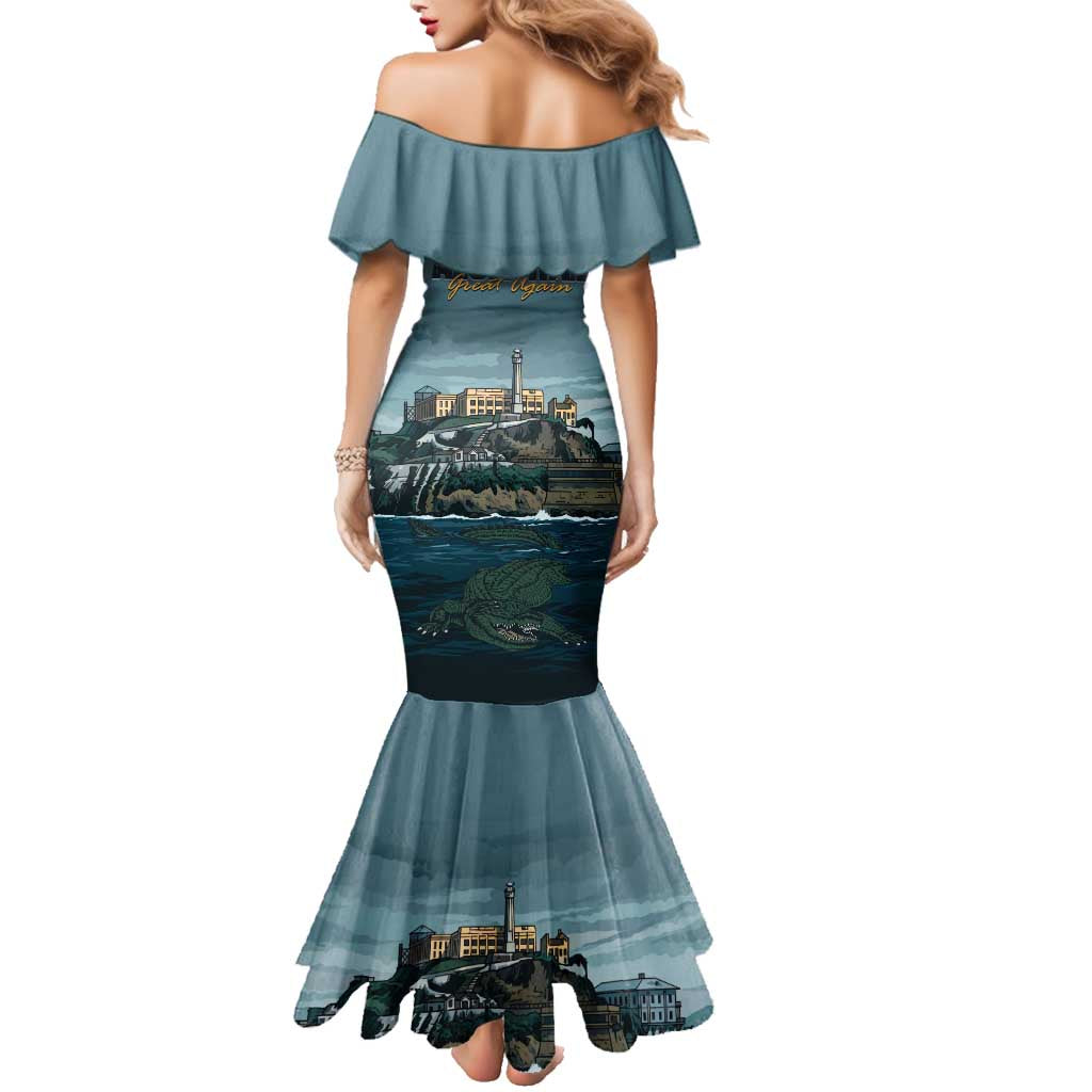 Make Alcatraz Great Again Family Matching Mermaid Dress and Hawaiian Shirt Vintage Retro - Wonder Print Shop