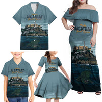 Make Alcatraz Great Again Family Matching Off Shoulder Maxi Dress and Hawaiian Shirt Vintage Retro - Wonder Print Shop