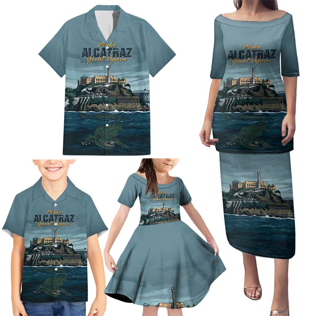 Make Alcatraz Great Again Family Matching Puletasi and Hawaiian Shirt Vintage Retro - Wonder Print Shop