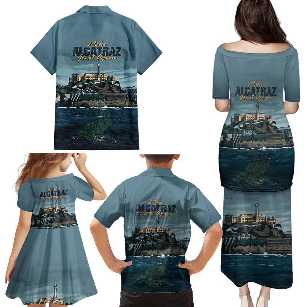 Make Alcatraz Great Again Family Matching Puletasi and Hawaiian Shirt Vintage Retro - Wonder Print Shop