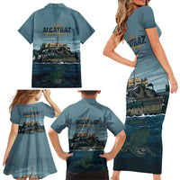 Make Alcatraz Great Again Family Matching Short Sleeve Bodycon Dress and Hawaiian Shirt Vintage Retro - Wonder Print Shop