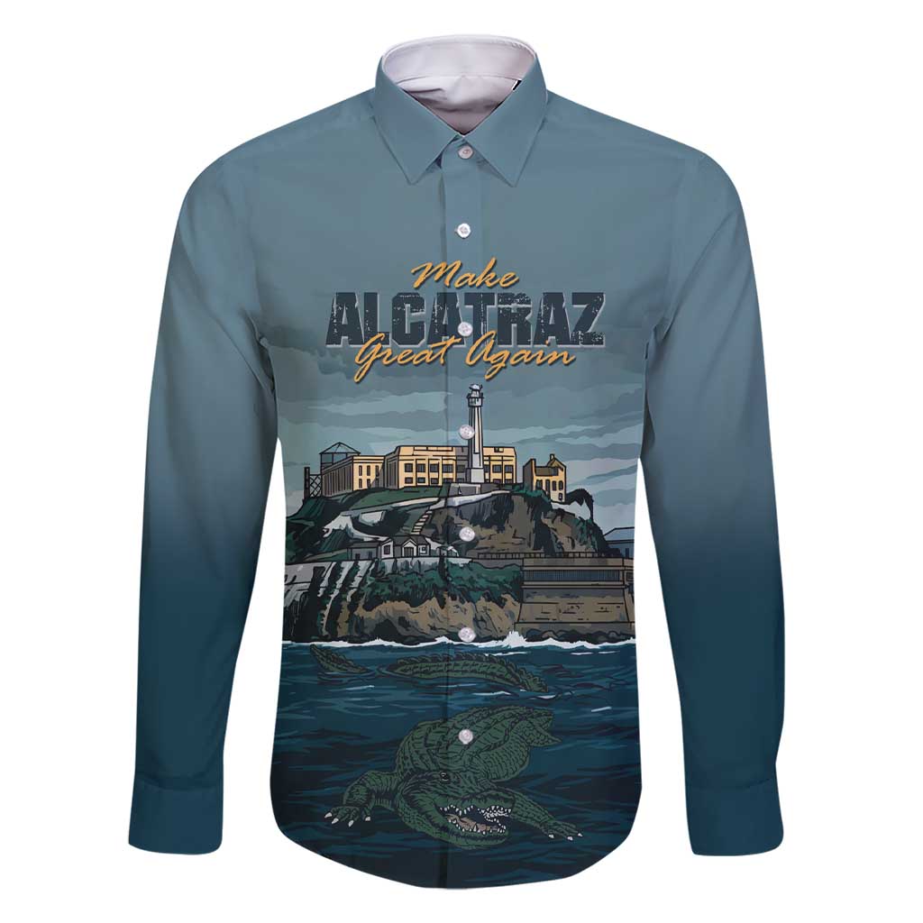Make Alcatraz Great Again Family Matching Short Sleeve Bodycon Dress and Hawaiian Shirt Vintage Retro - Wonder Print Shop