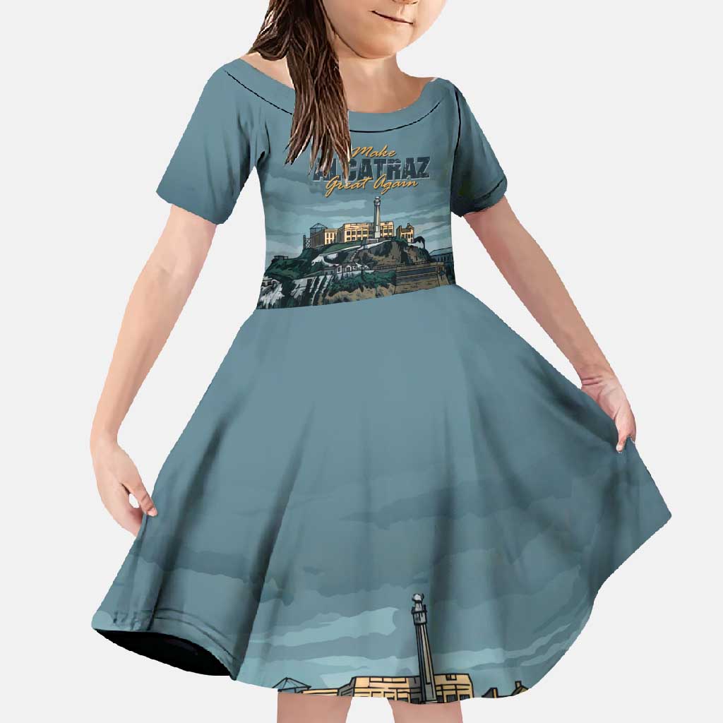 Make Alcatraz Great Again Family Matching Summer Maxi Dress and Hawaiian Shirt Vintage Retro - Wonder Print Shop
