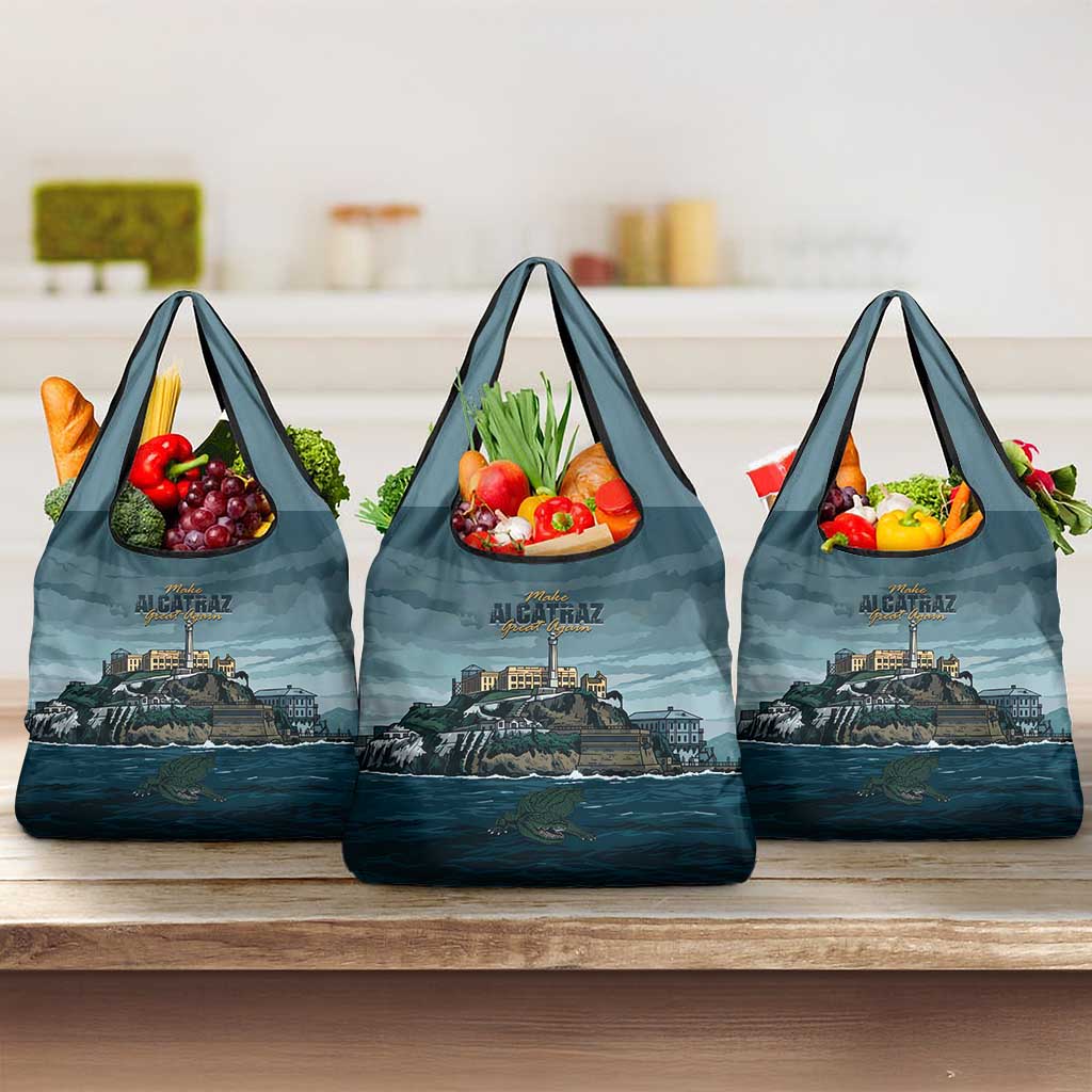 Make Alcatraz Great Again Grocery Bag Vintage Retro - Wonder Print Shop