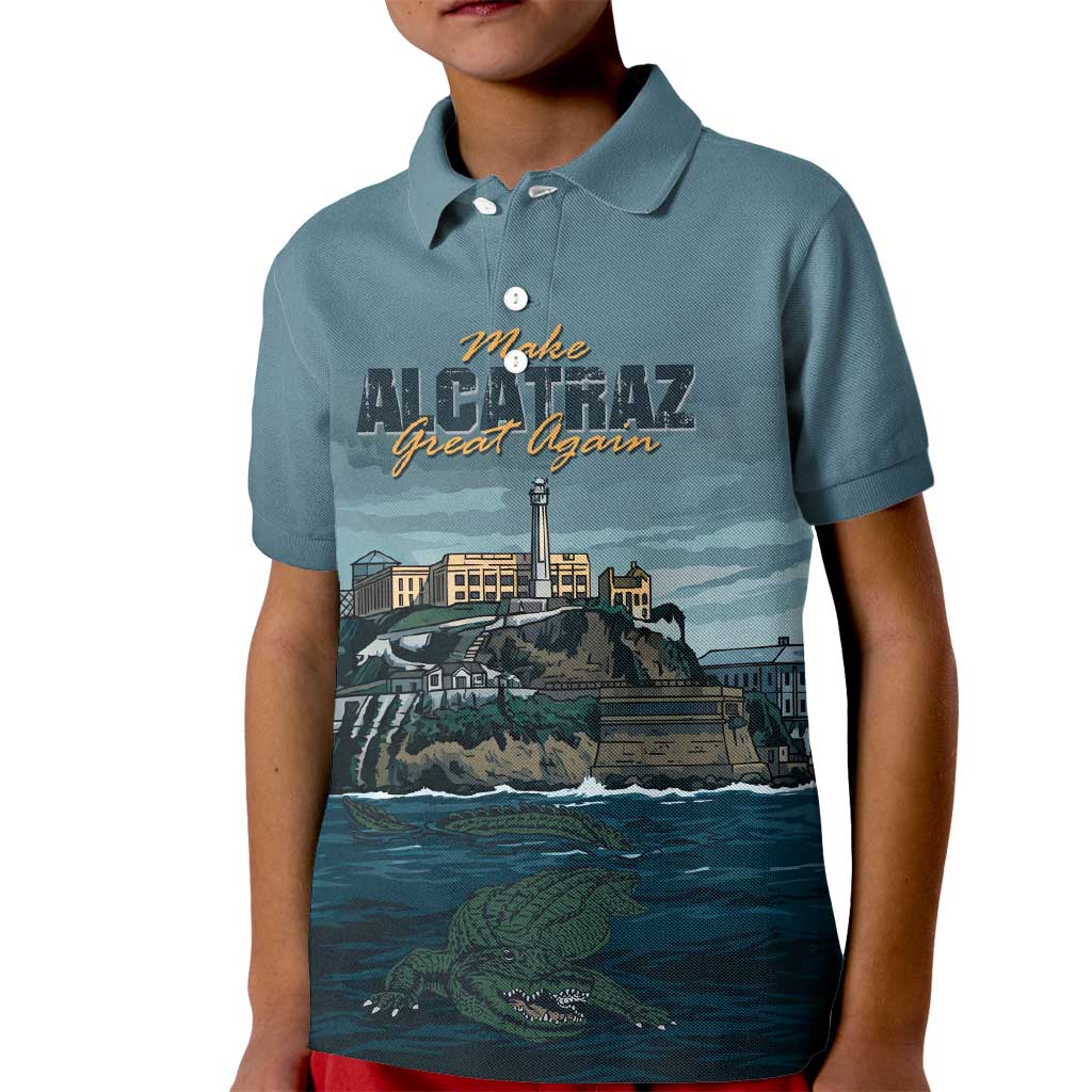 Make Alcatraz Great Again Kid Polo Shirt Vintage Retro - Wonder Print Shop