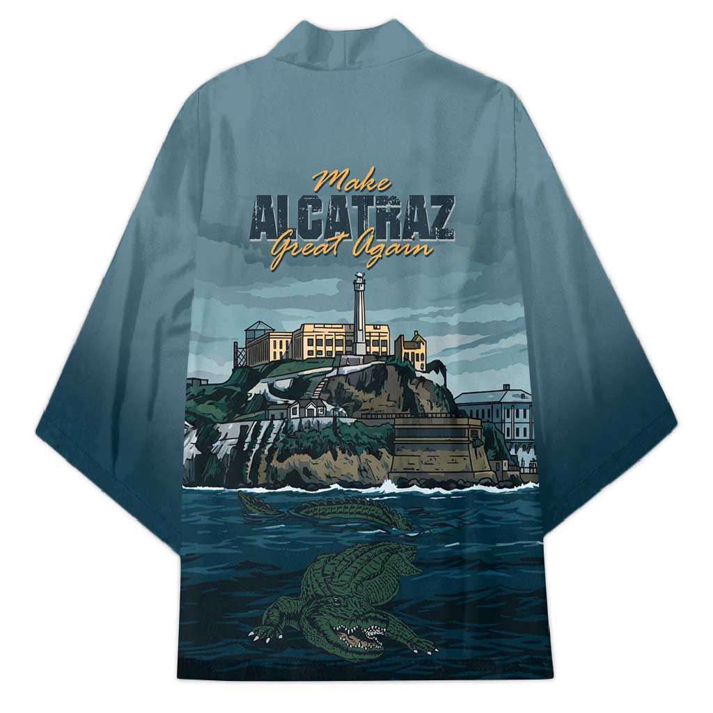 Make Alcatraz Great Again Kimono Vintage Retro - Wonder Print Shop