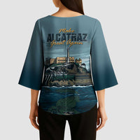 Make Alcatraz Great Again Kimono Sleeve Blouse Vintage Retro - Wonder Print Shop