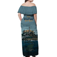 Make Alcatraz Great Again Off Shoulder Maxi Dress Vintage Retro - Wonder Print Shop