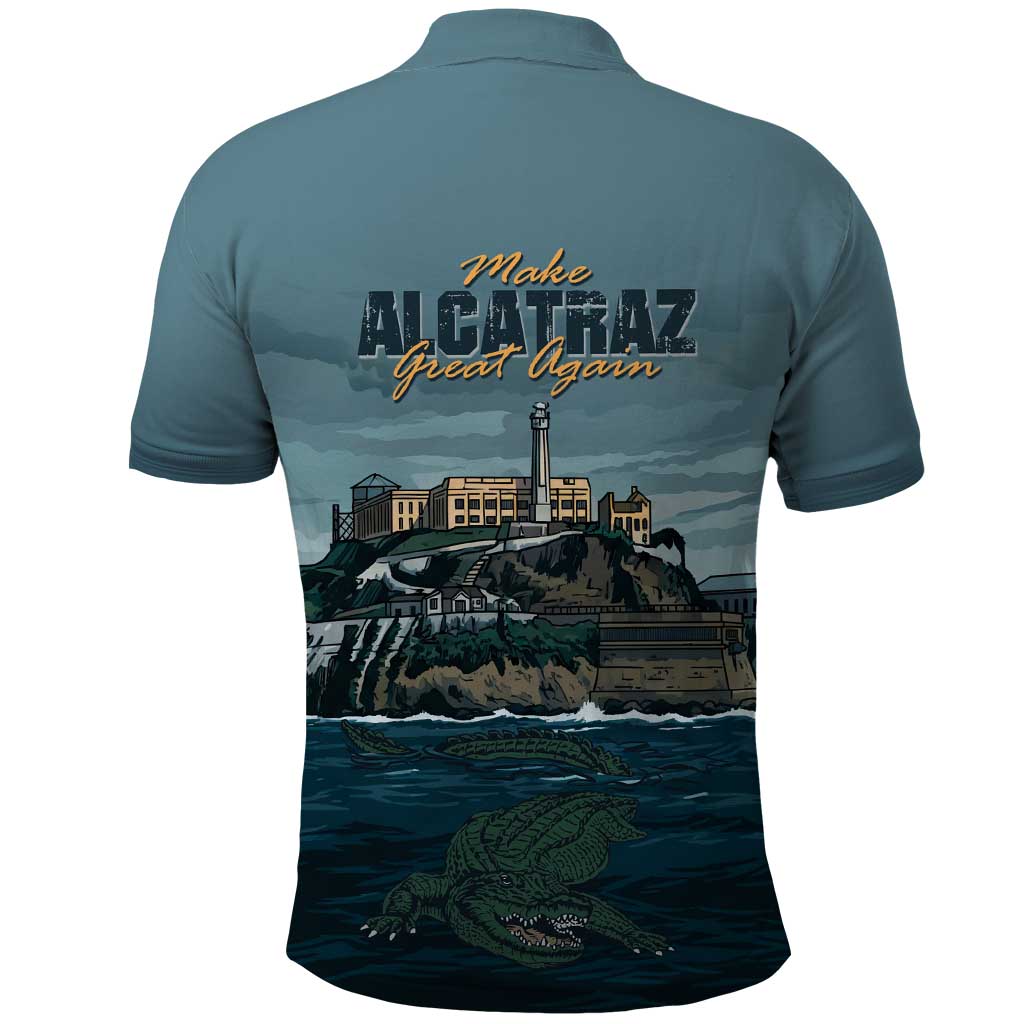 Make Alcatraz Great Again Polo Shirt Vintage Retro - Wonder Print Shop