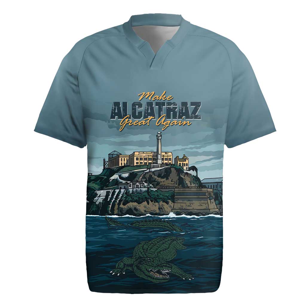 Make Alcatraz Great Again Rugby Jersey Vintage Retro - Wonder Print Shop