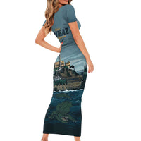 Make Alcatraz Great Again Short Sleeve Bodycon Dress Vintage Retro - Wonder Print Shop