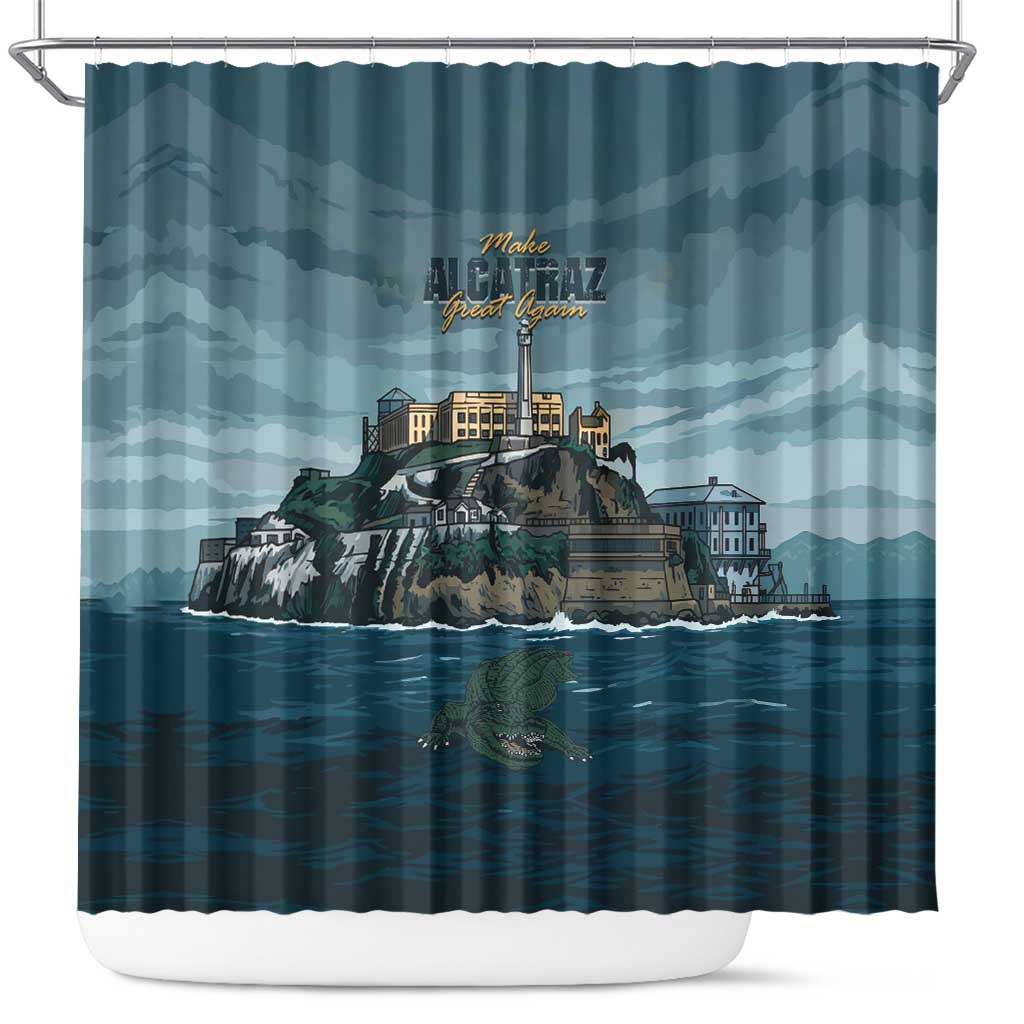 Make Alcatraz Great Again Shower Curtain Vintage Retro - Wonder Print Shop