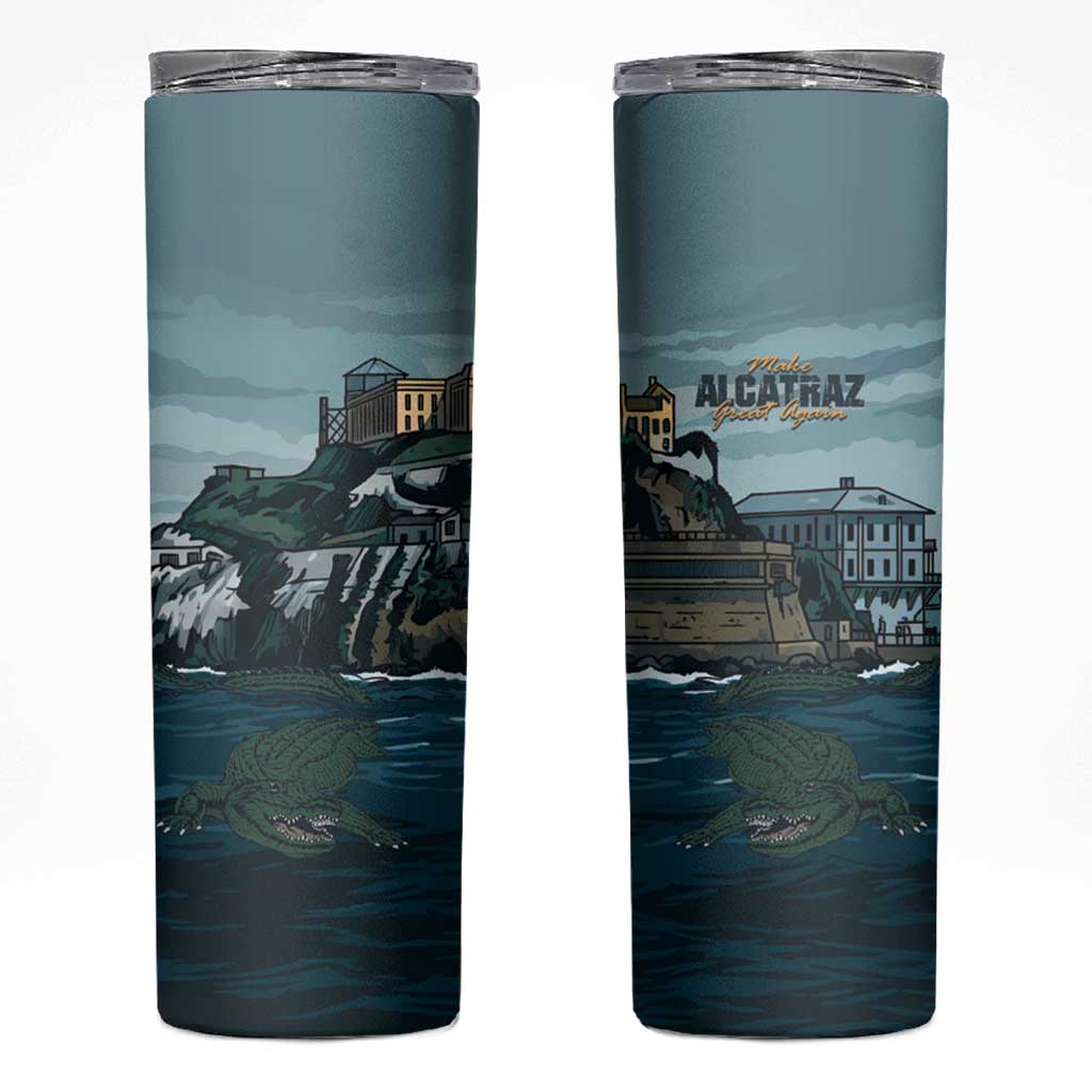 Make Alcatraz Great Again Skinny Tumbler Vintage Retro - Wonder Print Shop