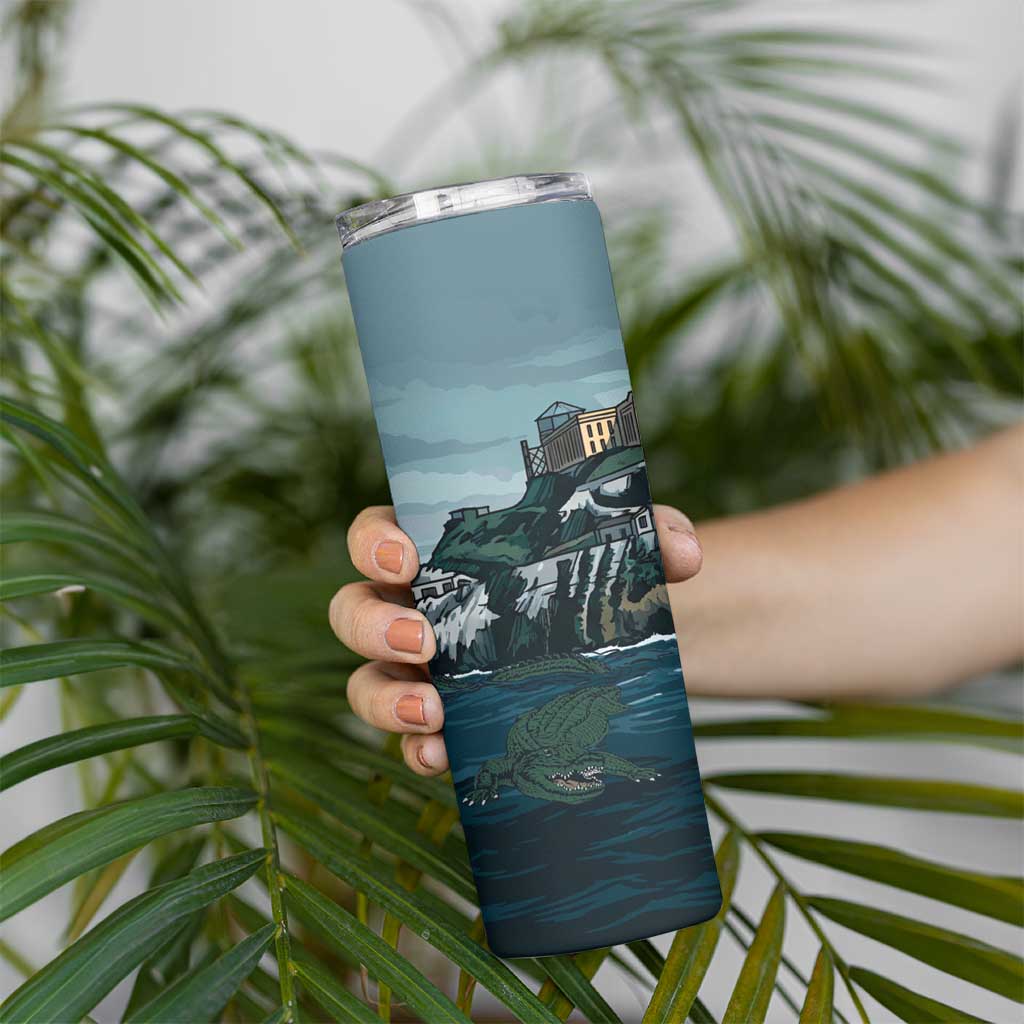 Make Alcatraz Great Again Skinny Tumbler Vintage Retro - Wonder Print Shop