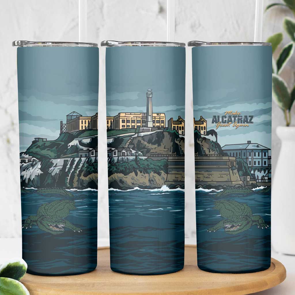 Make Alcatraz Great Again Skinny Tumbler Vintage Retro - Wonder Print Shop