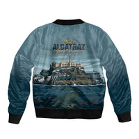Make Alcatraz Great Again Sleeve Zip Bomber Jacket Vintage Retro - Wonder Print Shop
