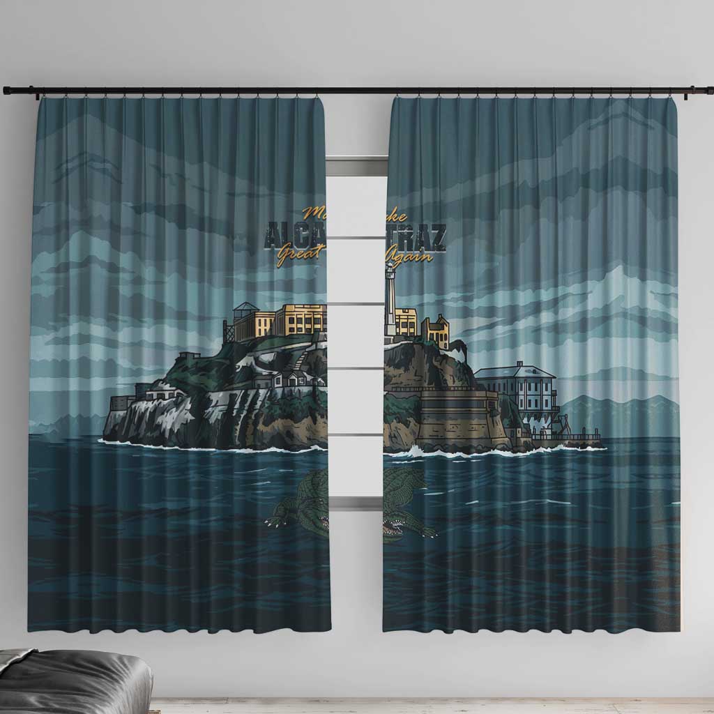 Make Alcatraz Great Again Window Curtain Vintage Retro - Wonder Print Shop