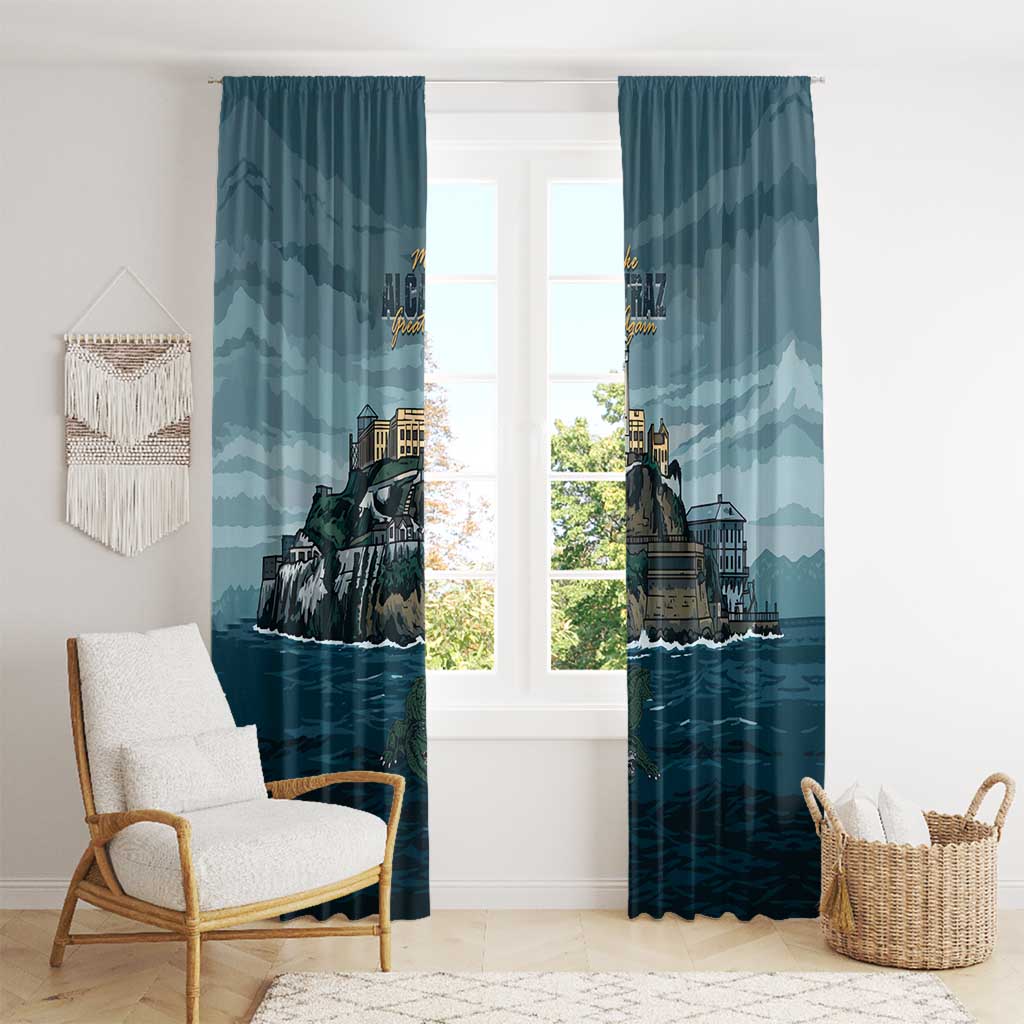 Make Alcatraz Great Again Window Curtain Vintage Retro - Wonder Print Shop