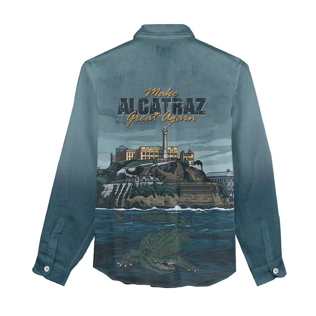 Make Alcatraz Great Again Women Casual Shirt Vintage Retro - Wonder Print Shop