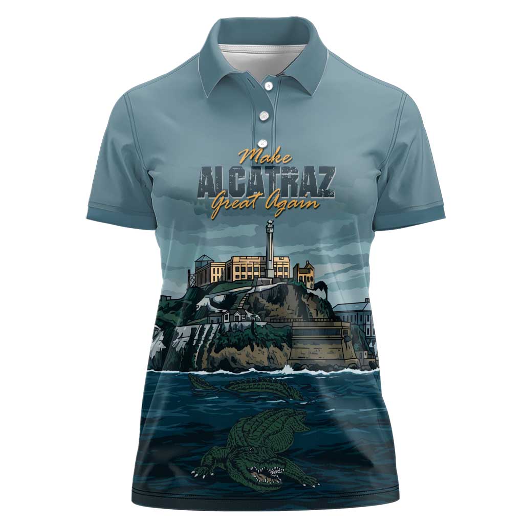 Make Alcatraz Great Again Women Polo Shirt Vintage Retro - Wonder Print Shop