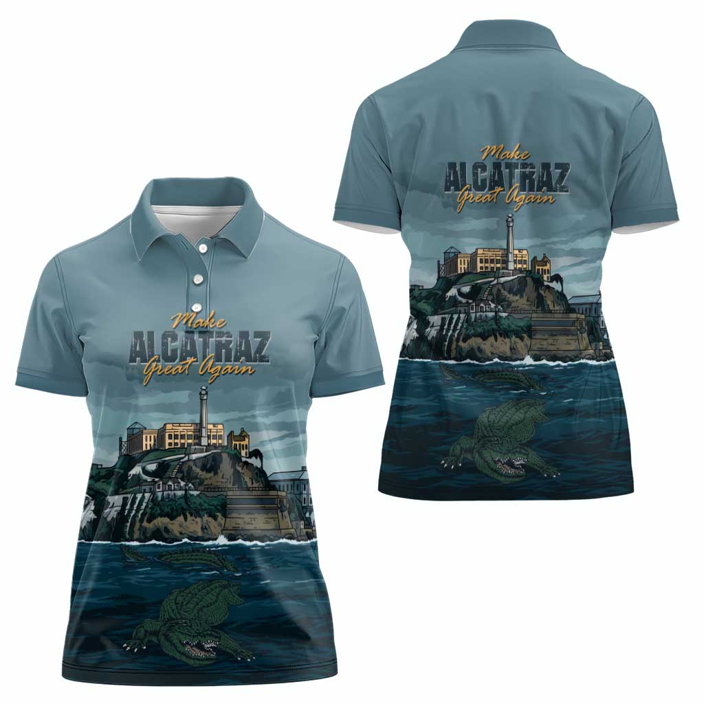 Make Alcatraz Great Again Women Polo Shirt Vintage Retro - Wonder Print Shop