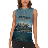 Make Alcatraz Great Again Women Sleeveless Polo Shirt Vintage Retro - Wonder Print Shop