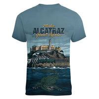 Make Alcatraz Great Again Women V-Neck T-Shirt Vintage Retro - Wonder Print Shop