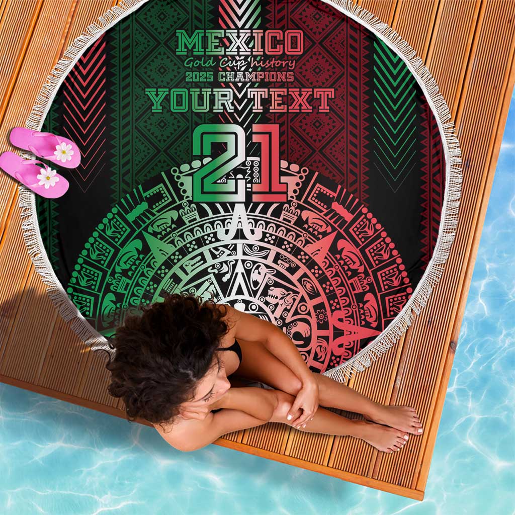 Mexico Football Custom Beach Blanket Mexico's Make History 2025 Flag Style - Wonder Print Shop
