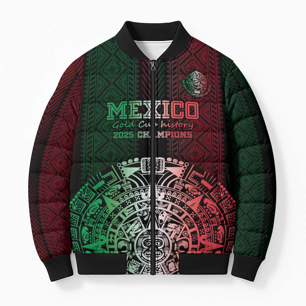 Mexico Football Custom Bomber Puffer Jacket Mexico's Make History 2025 Flag Style - Wonder Print Shop