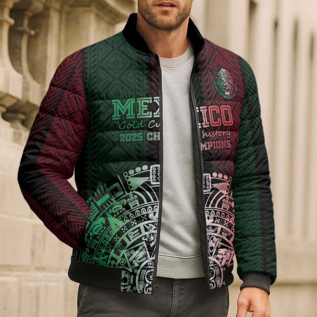 Mexico Football Custom Bomber Puffer Jacket Mexico's Make History 2025 Flag Style - Wonder Print Shop