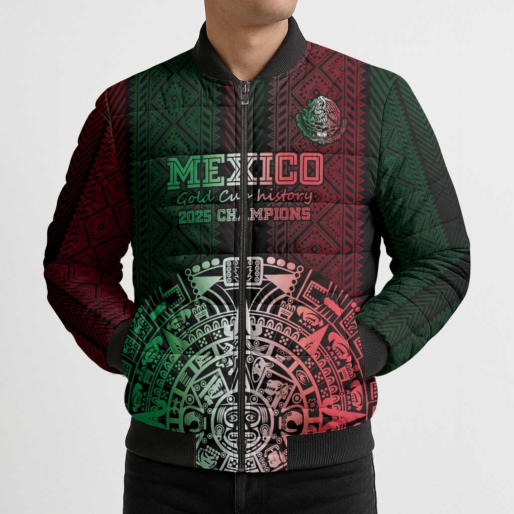 Mexico Football Custom Bomber Puffer Jacket Mexico's Make History 2025 Flag Style - Wonder Print Shop