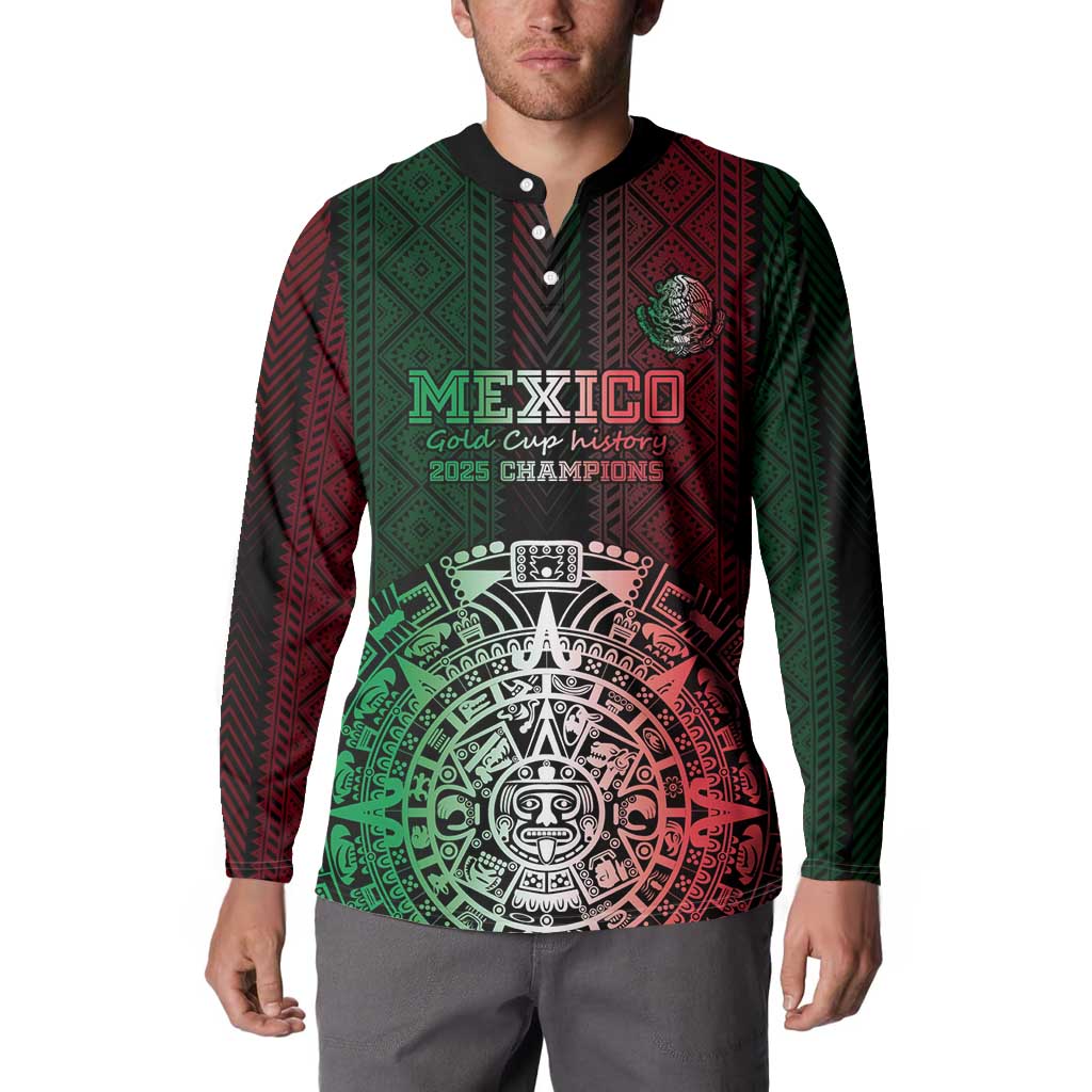 Mexico Football Custom Button Sweatshirt Mexico's Make History 2025 Flag Style - Wonder Print Shop
