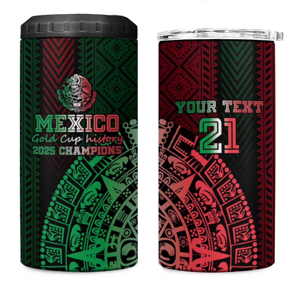 Mexico Football Custom 4 in 1 Can Cooler Tumbler Mexico's Make History 2025 Flag Style - Wonder Print Shop