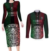 Mexico Football Custom Couples Matching Long Sleeve Bodycon Dress and Long Sleeve Button Shirt Mexico's Make History 2025 Flag Style - Wonder Print Shop