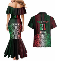 Mexico Football Custom Couples Matching Mermaid Dress and Hawaiian Shirt Mexico's Make History 2025 Flag Style - Wonder Print Shop