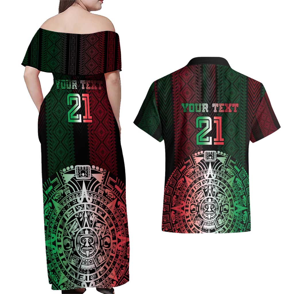 Mexico Football Custom Couples Matching Off Shoulder Maxi Dress and Hawaiian Shirt Mexico's Make History 2025 Flag Style - Wonder Print Shop