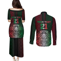 Mexico Football Custom Couples Matching Puletasi and Long Sleeve Button Shirt Mexico's Make History 2025 Flag Style - Wonder Print Shop