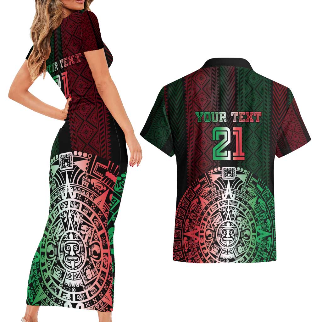 Mexico Football Custom Couples Matching Short Sleeve Bodycon Dress and Hawaiian Shirt Mexico's Make History 2025 Flag Style - Wonder Print Shop